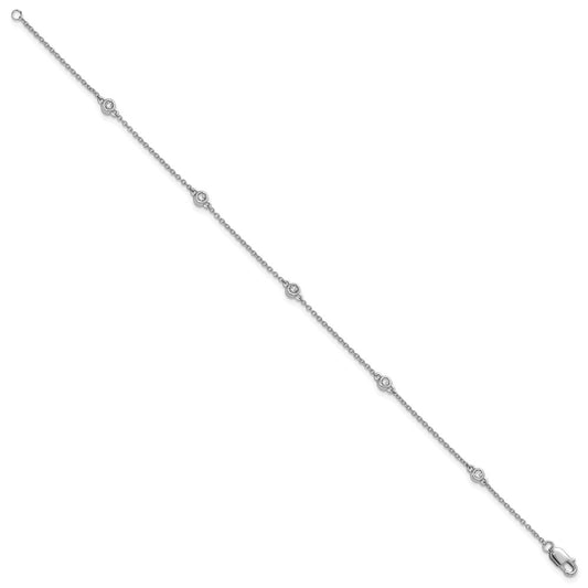 Complete 1/10 carat Bezel-set Diamond and Cable Chain 5-Station Bracelet - WBC