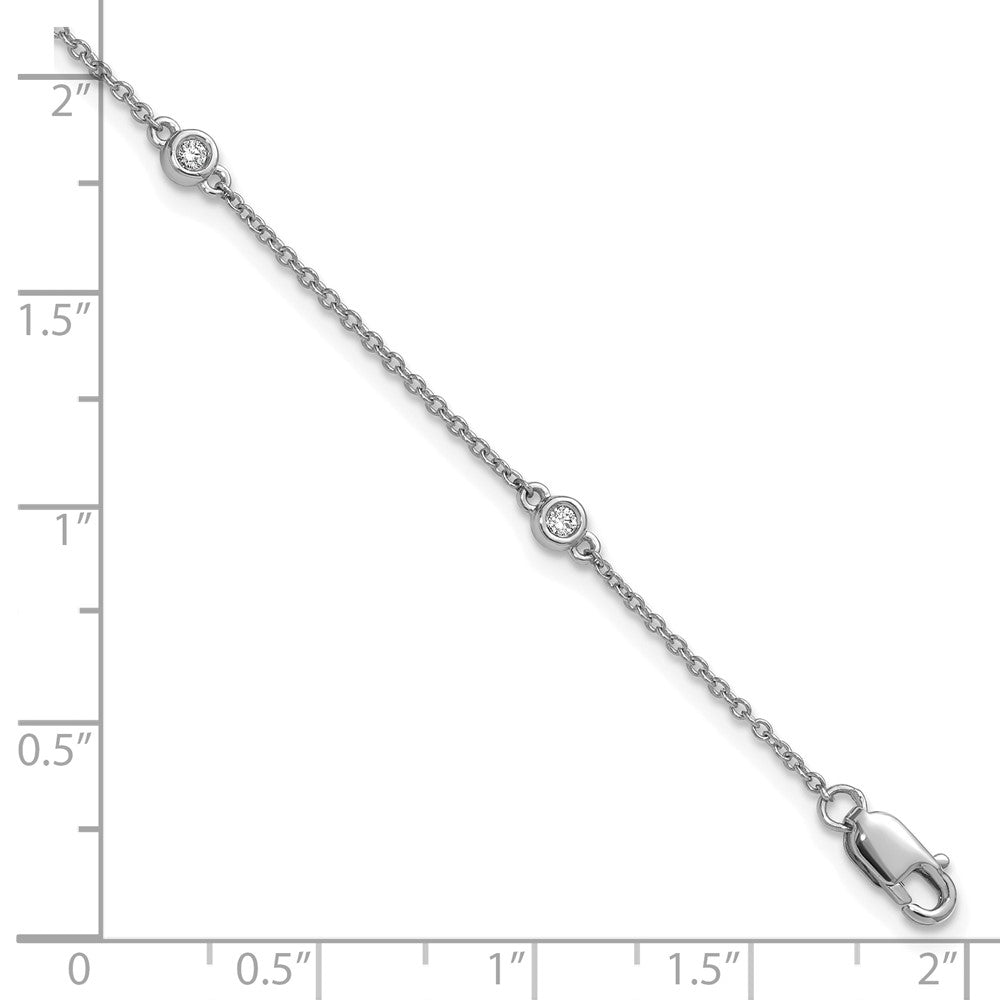 Complete 1/10 carat Bezel-set Diamond and Cable Chain 5-Station Bracelet - WBC