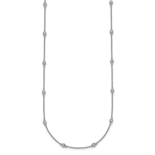 Complete 1/3 carat Bezel-set Diamond and Cable Chain 20-Station Necklace - WBC
