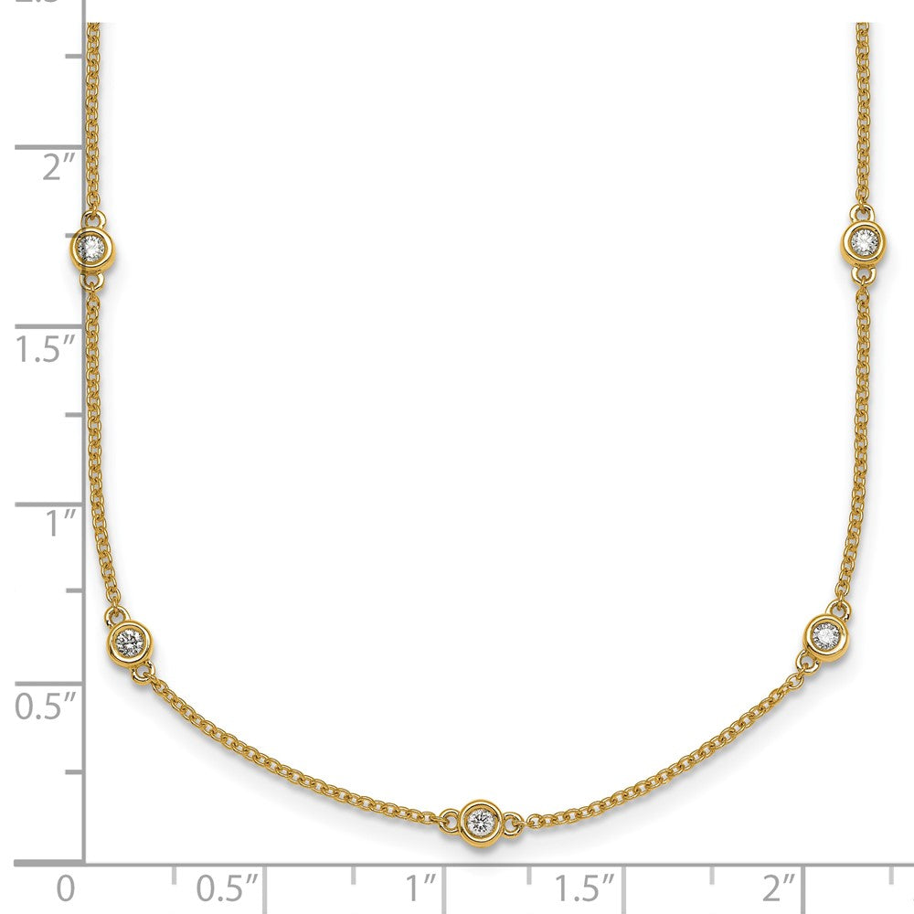 Complete 1/3 carat Bezel-set Diamond and Cable Chain 13-Station Necklace - WBC