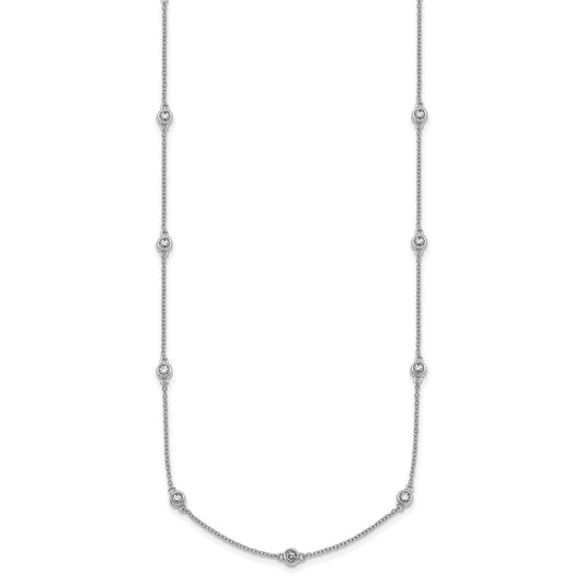 Complete 1/2 carat Bezel-set Diamond and Cable Chain 13-Station Necklace - WBC