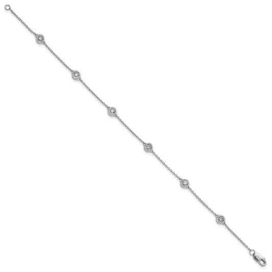 Complete 1/3 carat Bezel-set Diamond and Cable Chain 6-Station Bracelet - WBC
