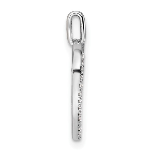 Polished 1/6 carat Diamond Heart Dangle Cross Pendant - WBC