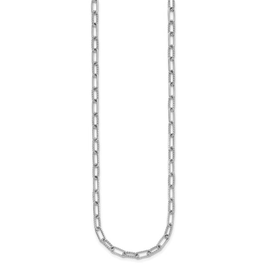 Polished and Twisted 1.44 carat Diamond Paperclip Link Necklace - WBC