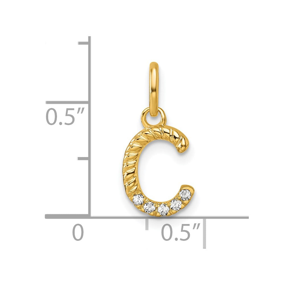 Twisted with .05 ct. Diamond Initial C Charm - WBC