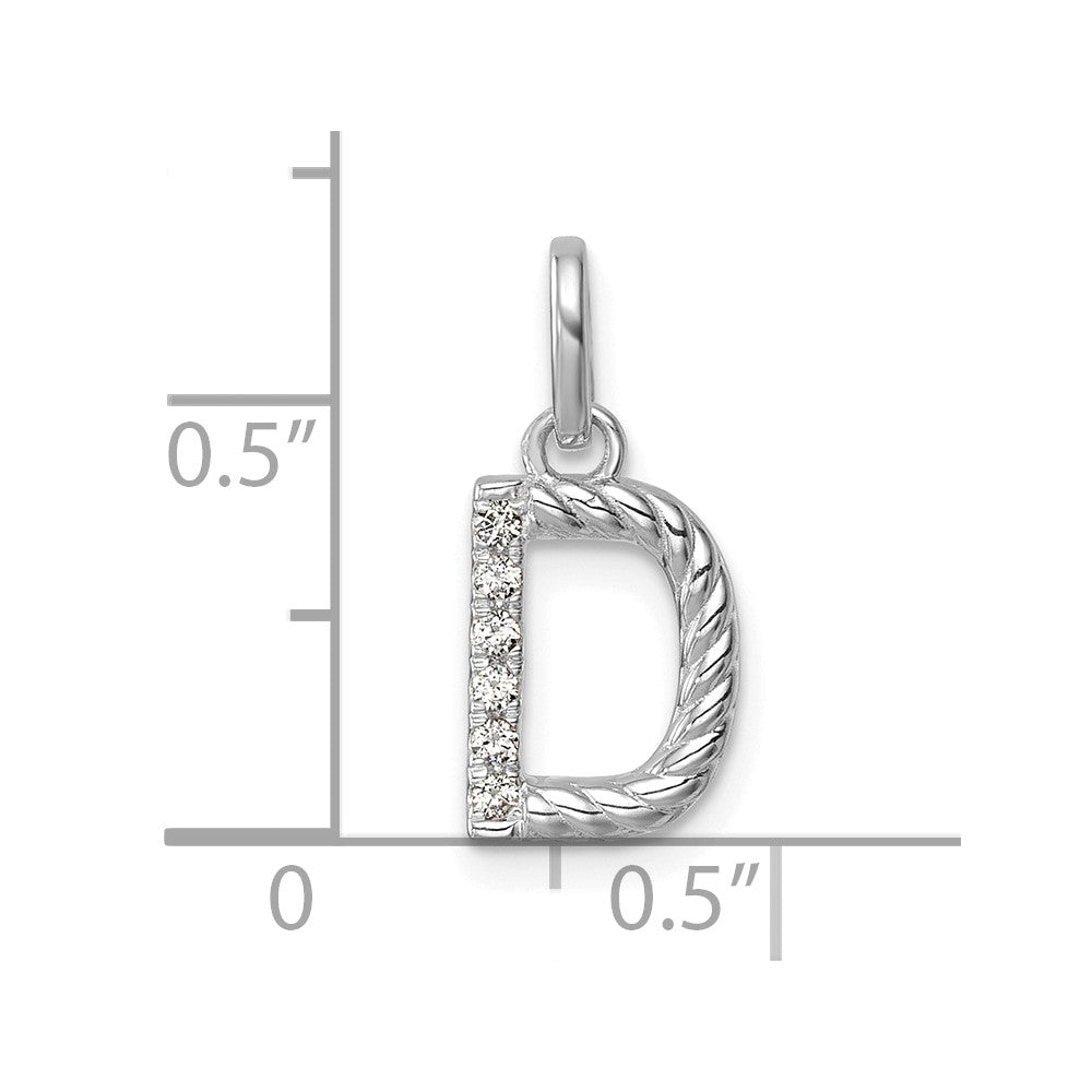 Twisted .05 ct. Diamond Initial D Charm - WBC