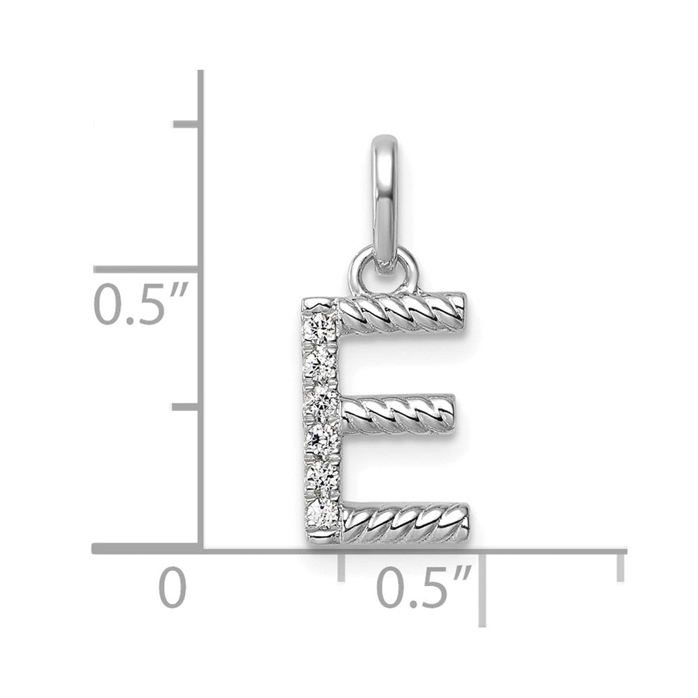 Twisted .05 ct. Diamond Initial E Charm - WBC