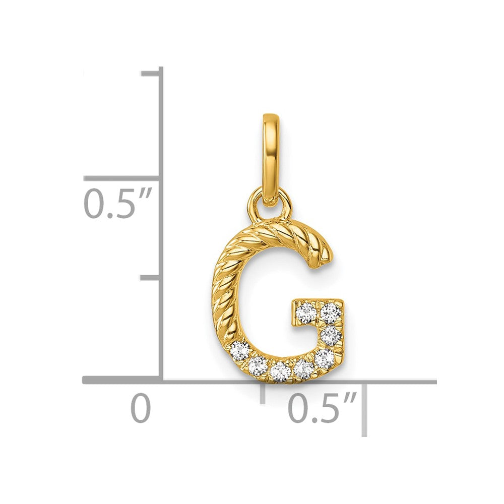Twisted .07 ct. Diamond Initial G Charm - WBC