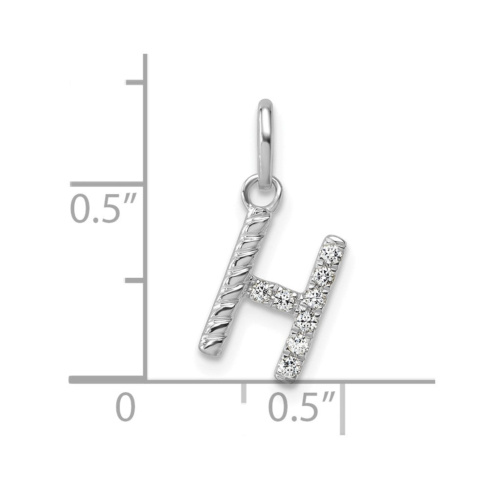 Twisted .07 ct. Diamond Initial H Charm - WBC