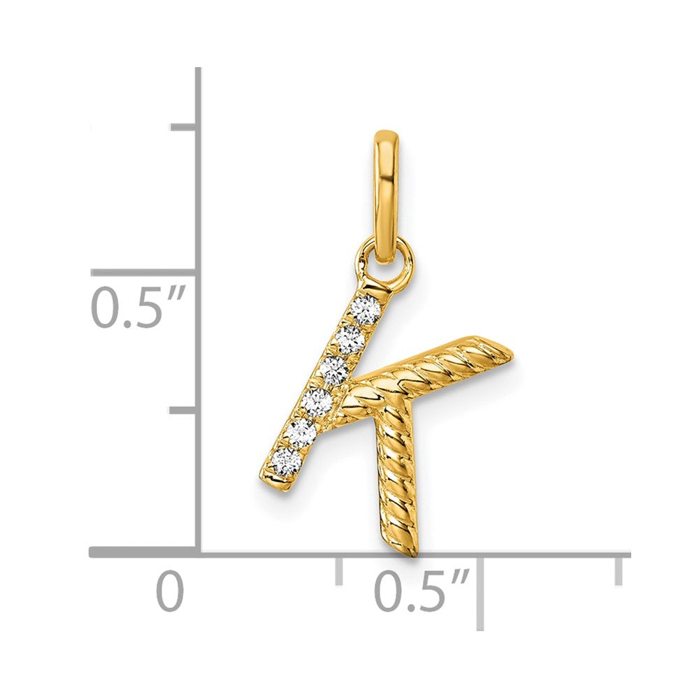 Twisted .05 Ct. Diamond Initial K Charm - WBC