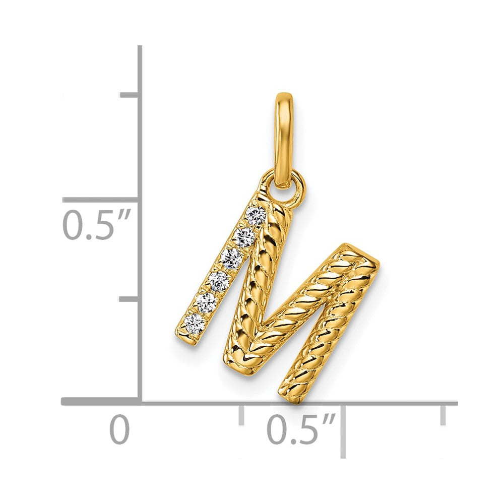 Twisted .05 ct. Diamond Initial M Charm - WBC