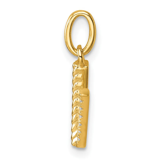 Twisted .05 ct. Diamond Initial V Charm - WBC