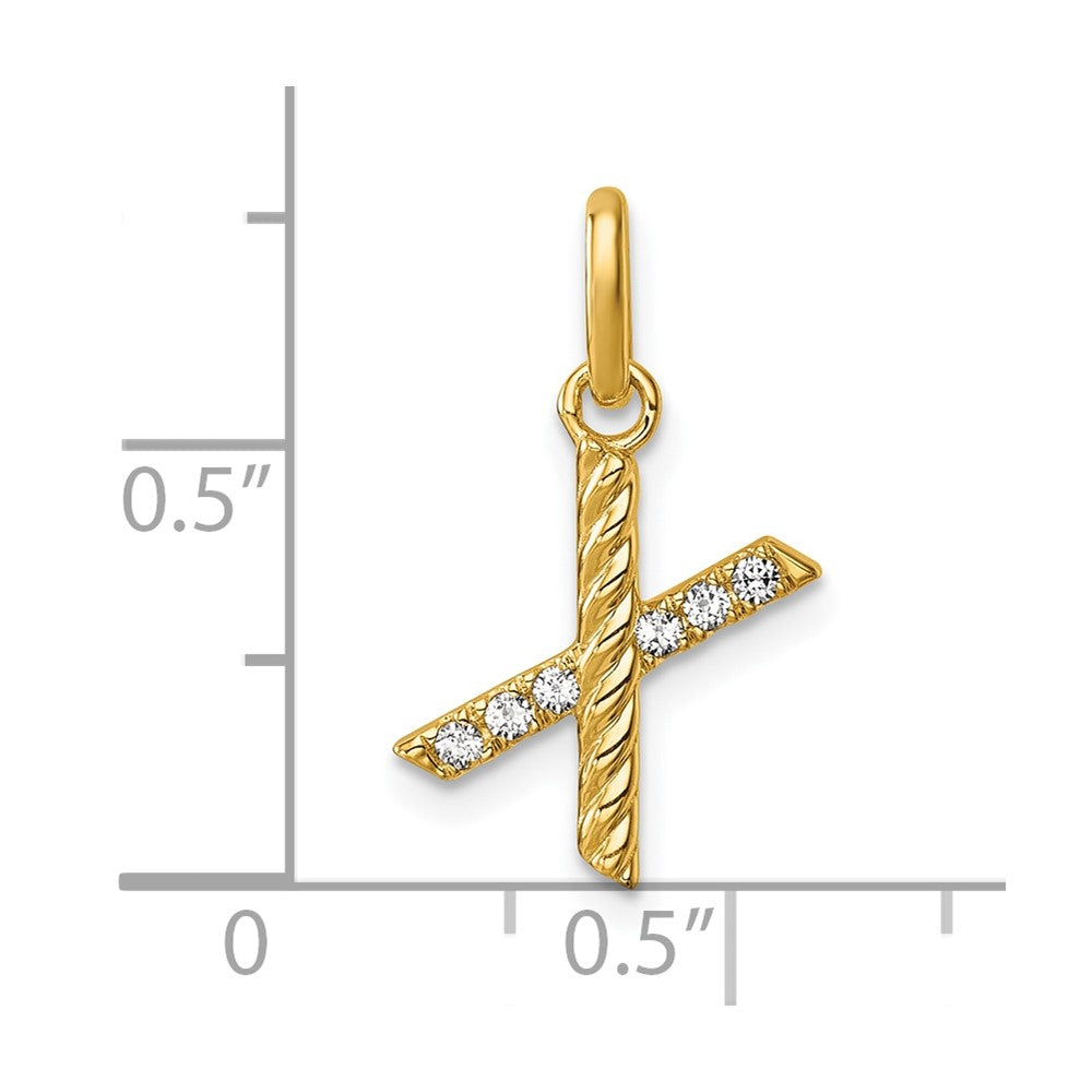 Twisted .05 ct. Diamond Initial X Charm - WBC