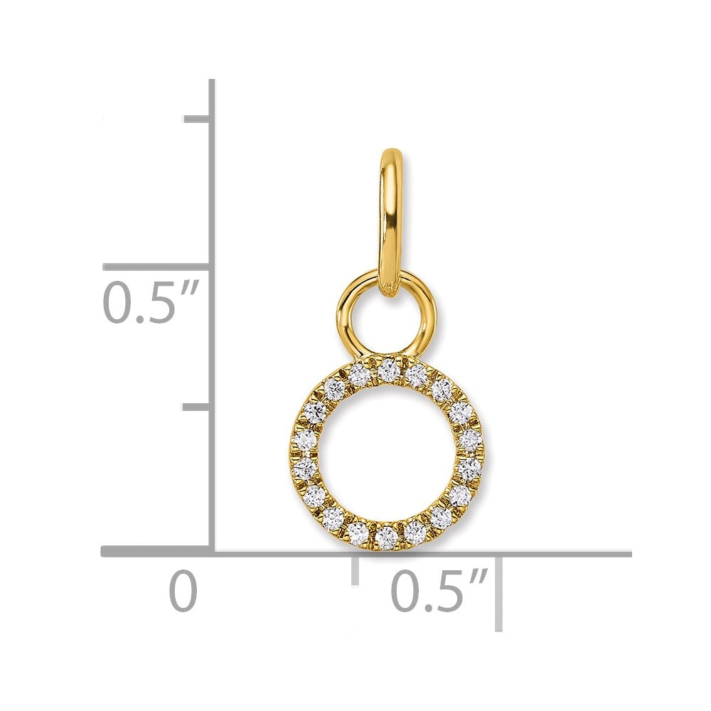 Polished 1/10 carat Diamond Open Circle Charm - WBC