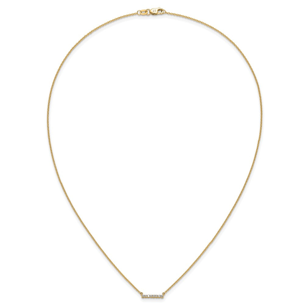 Polished 1/10 carat Diamond Bar Necklace - WBC