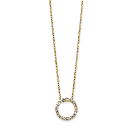 Polished 1/4 carat Diamond Circle Necklace - WBC