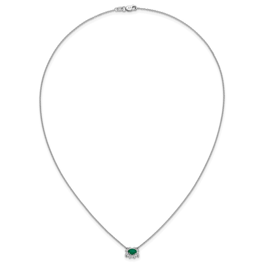 Diamond and Oval Emerald Fancy East-West Necklace - WBC