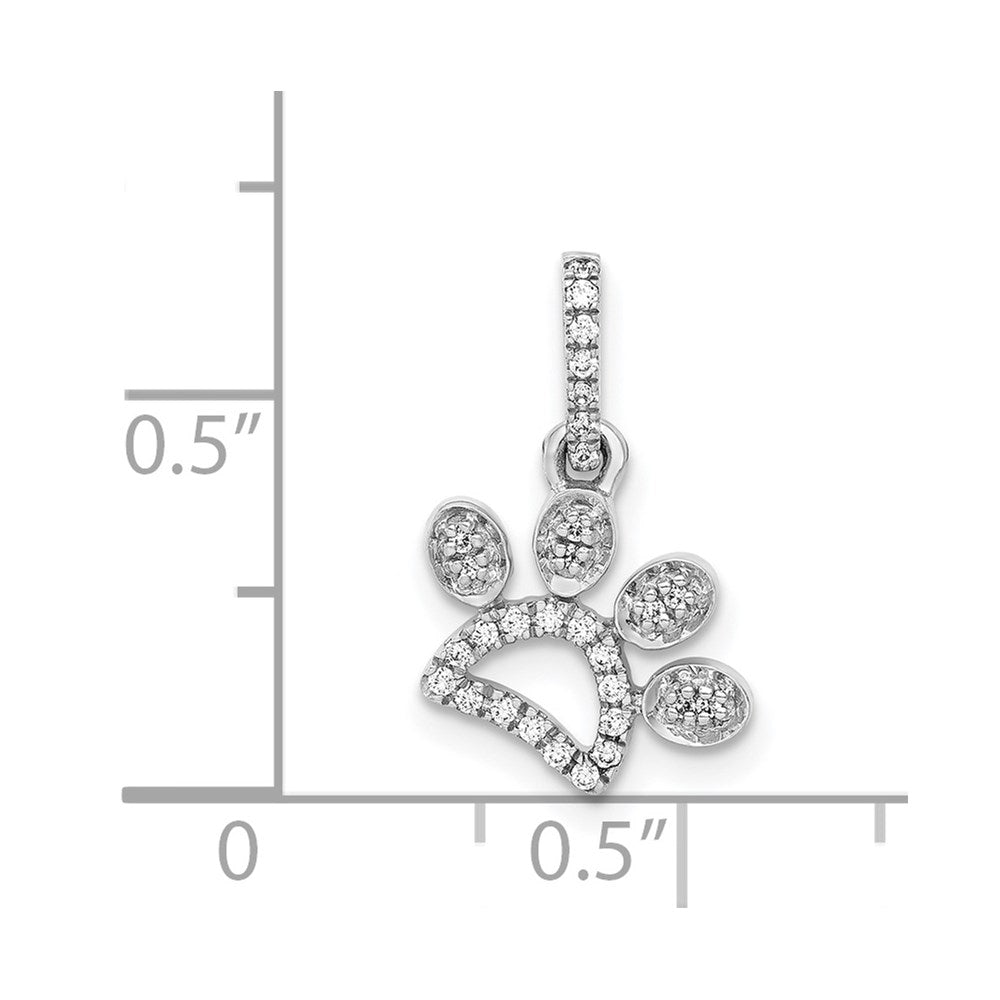 1/10 carat Diamond Paw Print Pendant - WBC