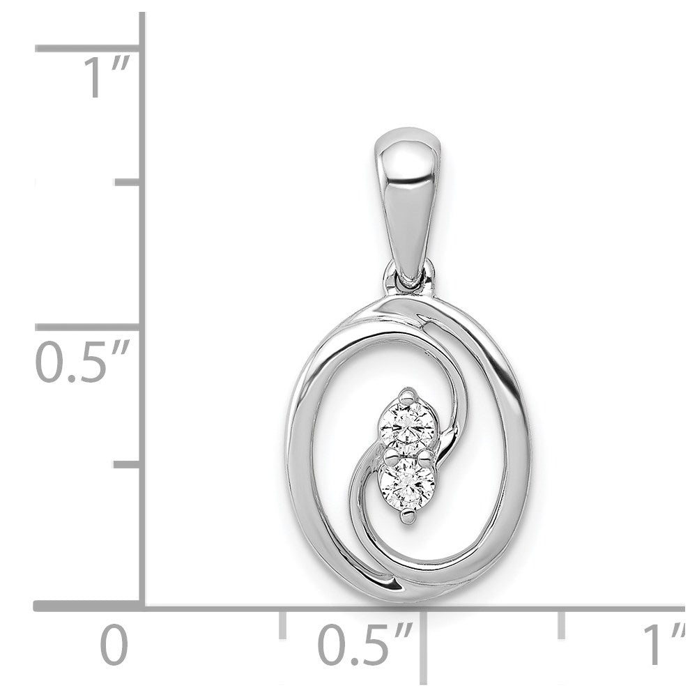 Polished 1/8 carat Diamond Oval Pendant - WBC