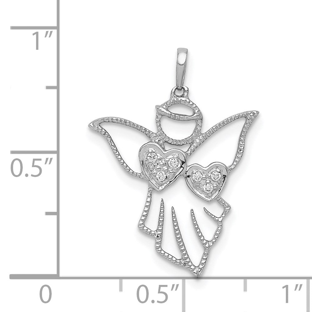 Diamond Cut-out Angel Pendant - WBC