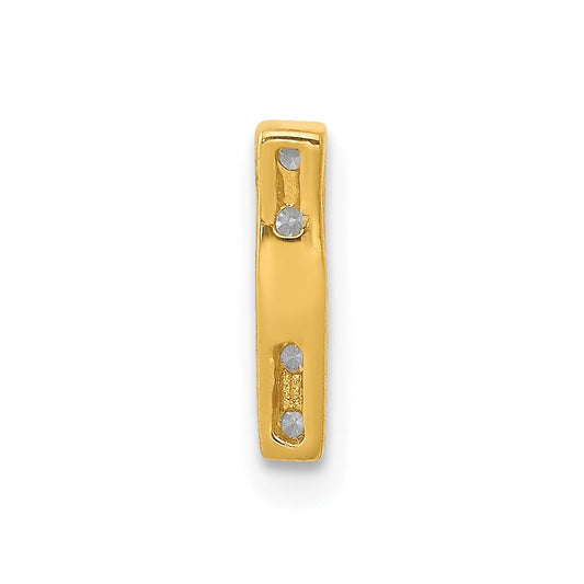 14K Gold Diamond Letter I Initial Charm, 2.7mm