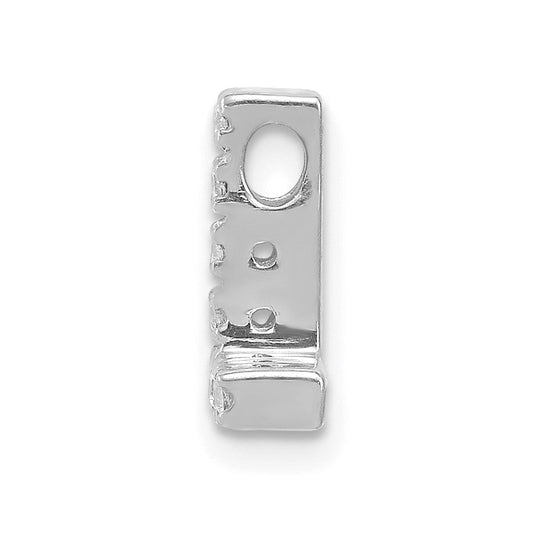 14K White Gold Diamond Letter L Initial Charm, 7.07mm