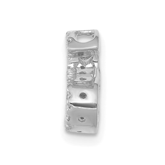 14K White Gold Diamond Letter S Initial Charm, 7.01mm
