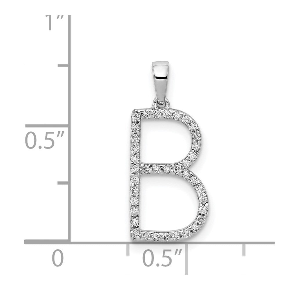 Diamond Letter B Initial Pendant - WBC