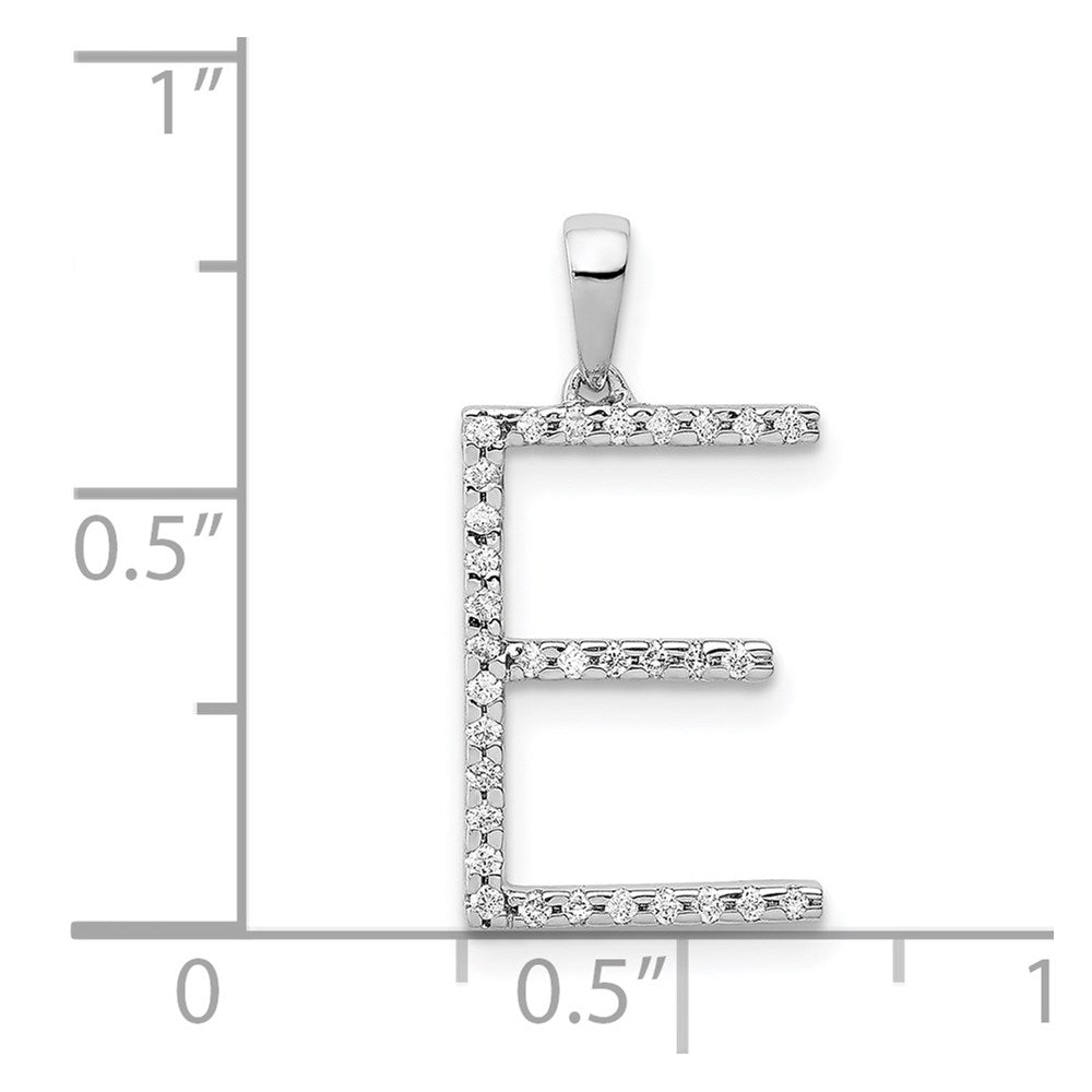 Diamond Letter E Initial Pendant - WBC