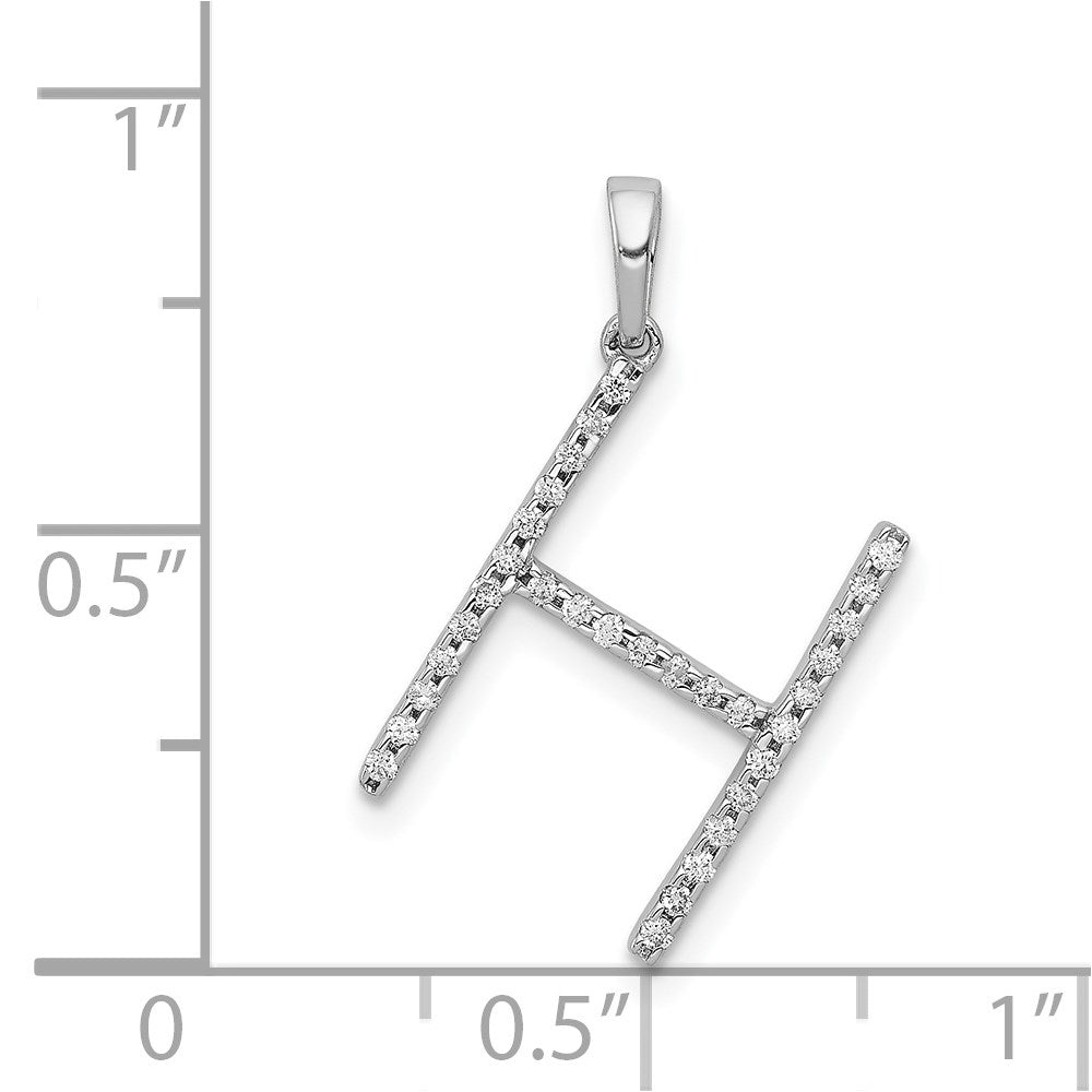 Diamond Letter H Initial Pendant - WBC