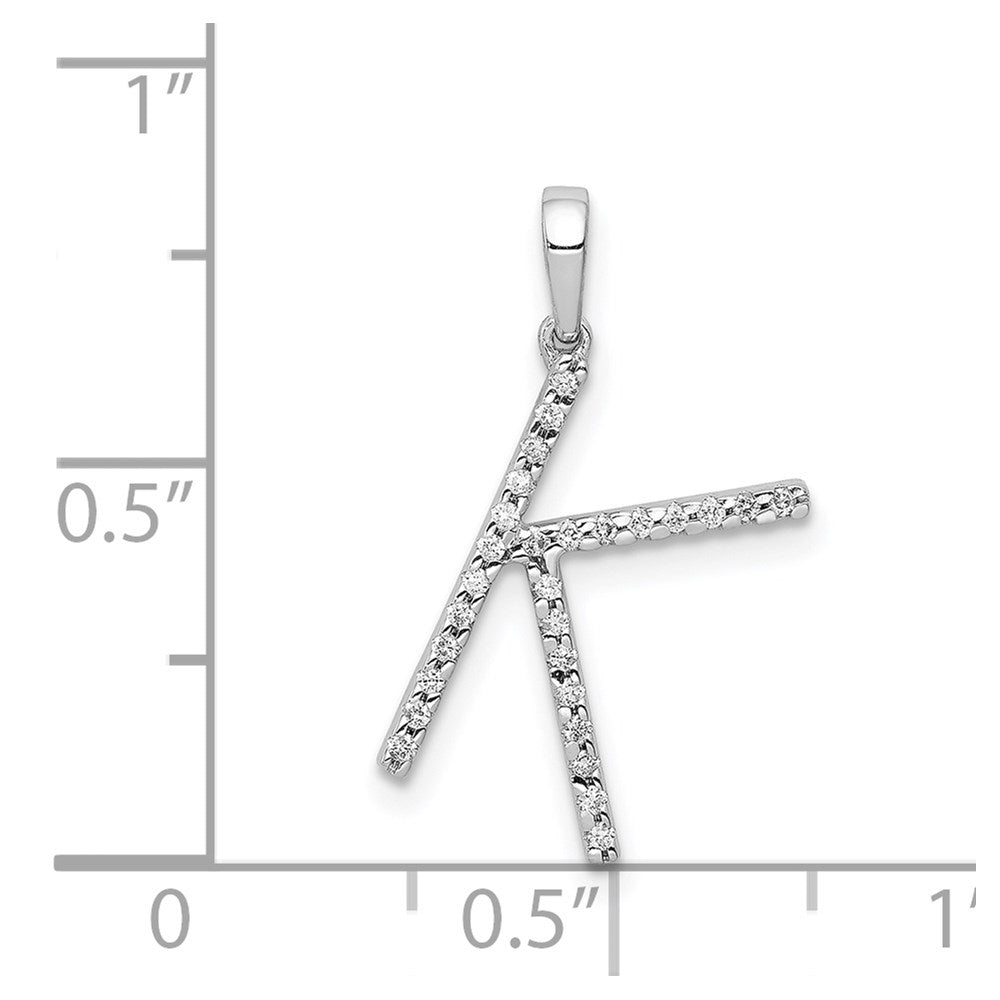 Diamond Letter K Initial Pendant - WBC