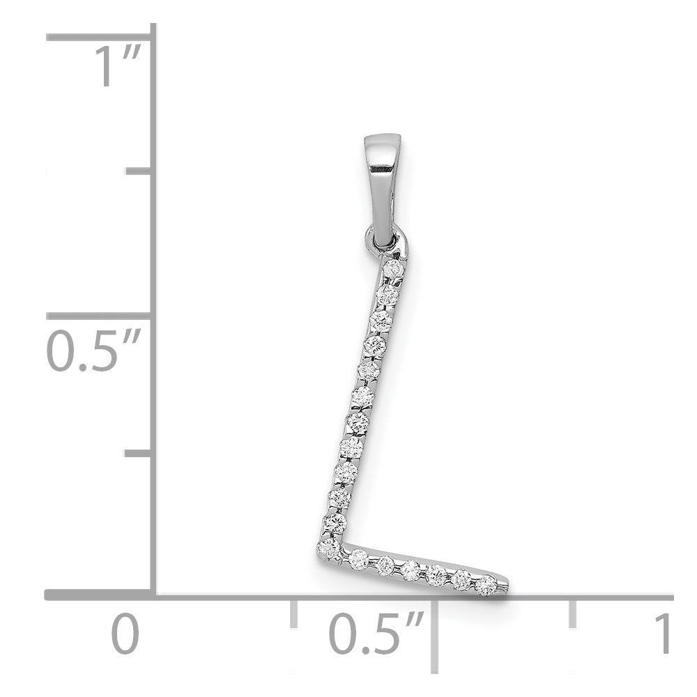 Diamond Letter L Initial Pendant - WBC