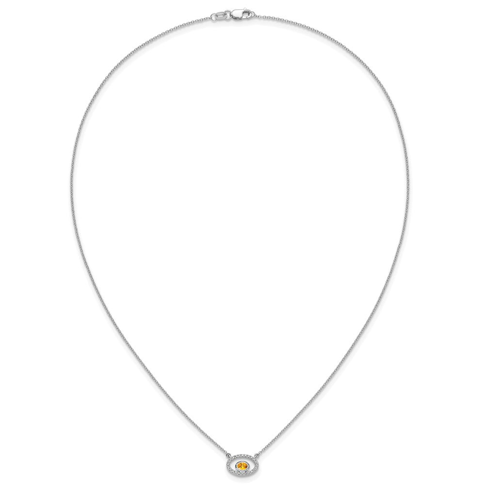 Oval Citrine and Diamond Necklace - WBC