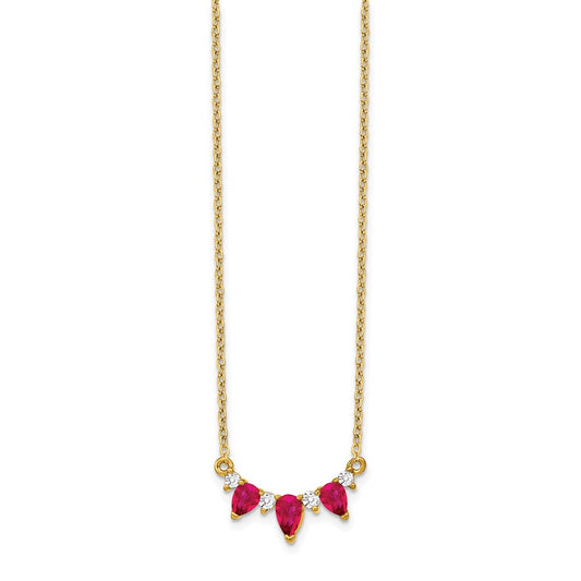 Pear Ruby and Diamond Necklace - WBC