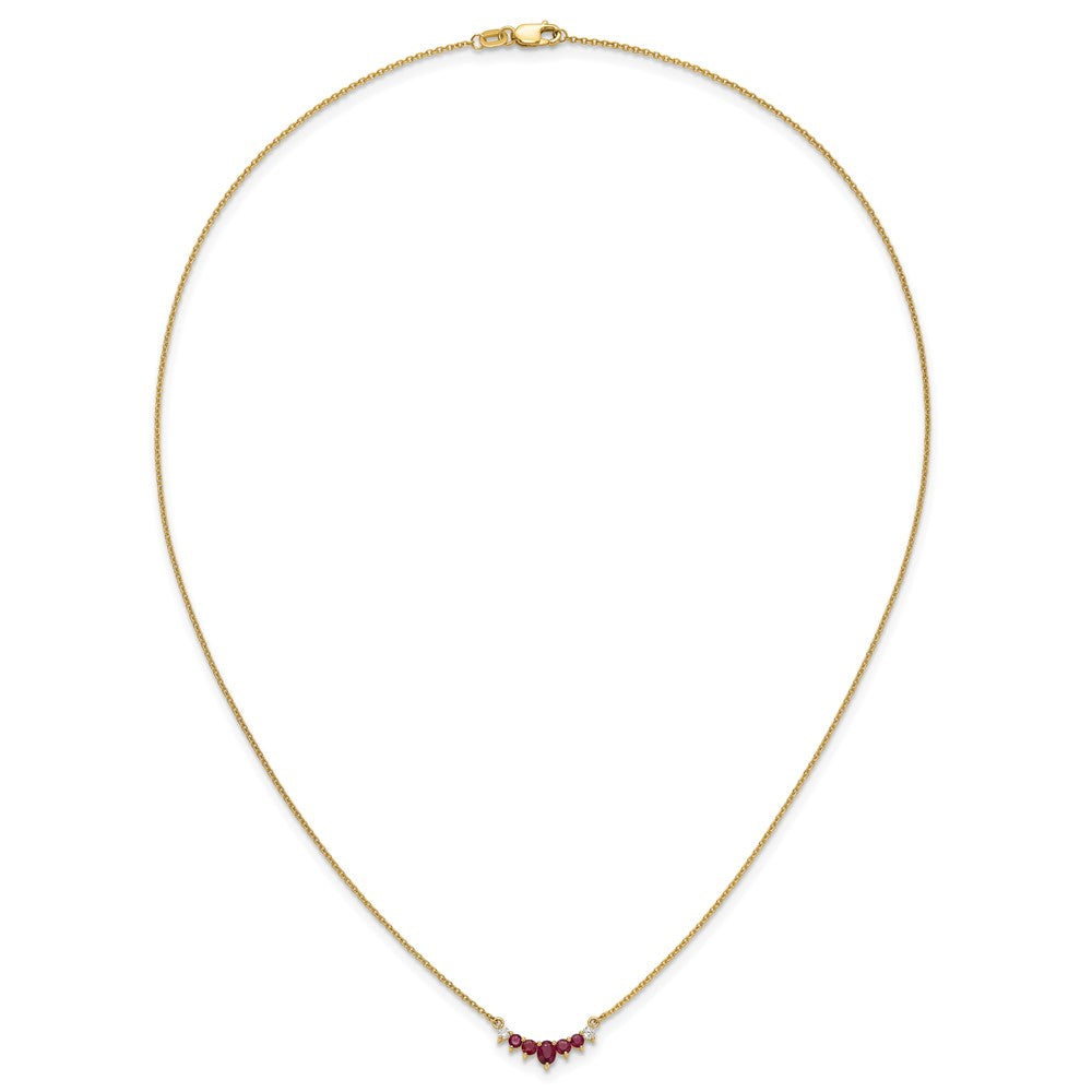 Oval and Round Ruby and Diamond Necklace - WBC