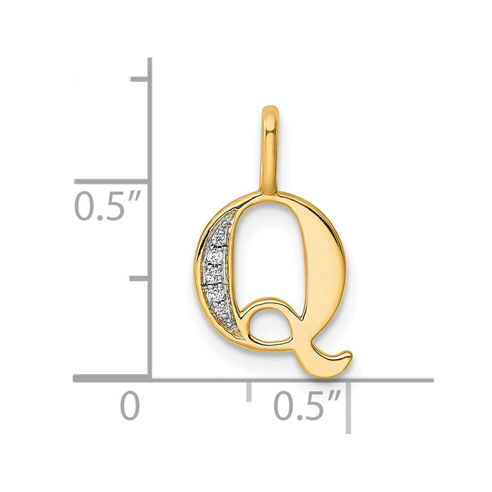 Diamond Letter Q Initial Pendant - WBC
