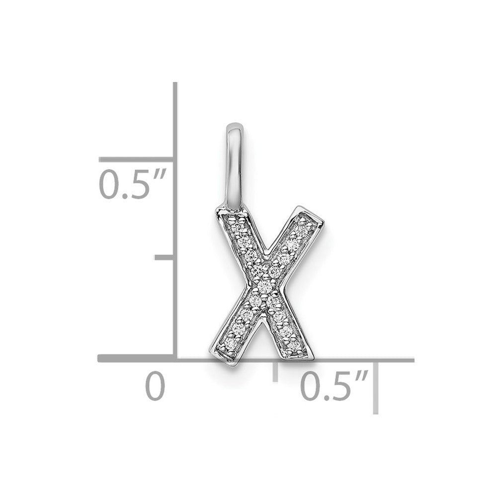 Diamond Letter X Initial Pendant - WBC