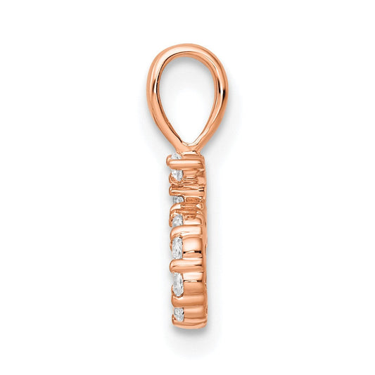 14K Rose Gold Diamond Number 5 Pendant, 5.13mm