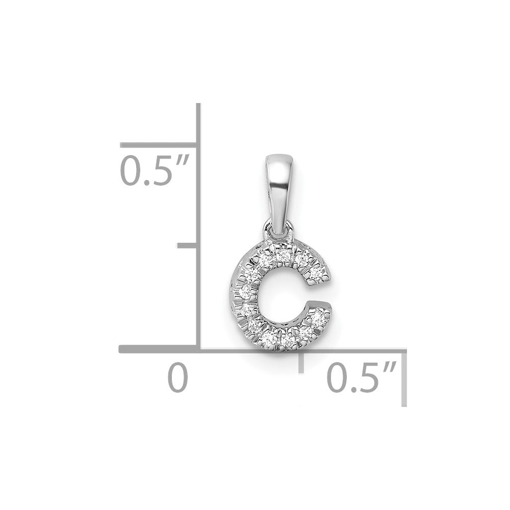 Diamond Letter C Initial with Bail Pendant - WBC