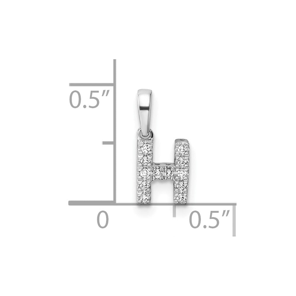 Diamond Letter H Initial with Bail Pendant - WBC