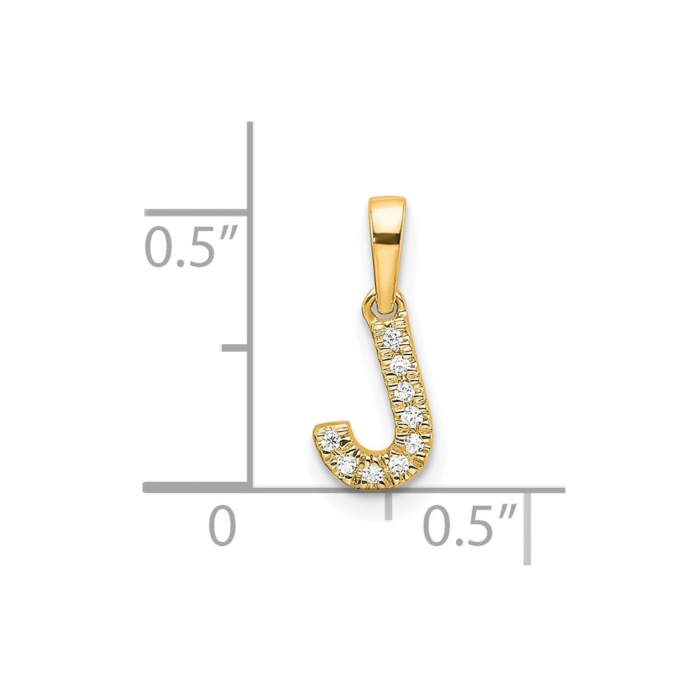 Diamond Letter J Initial with Bail Pendant - WBC