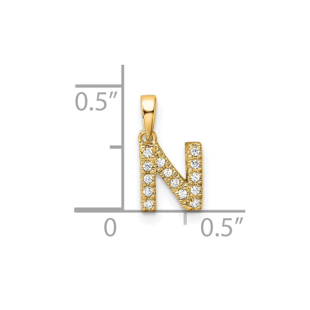 Diamond Letter N Initial with Bail Pendant - WBC