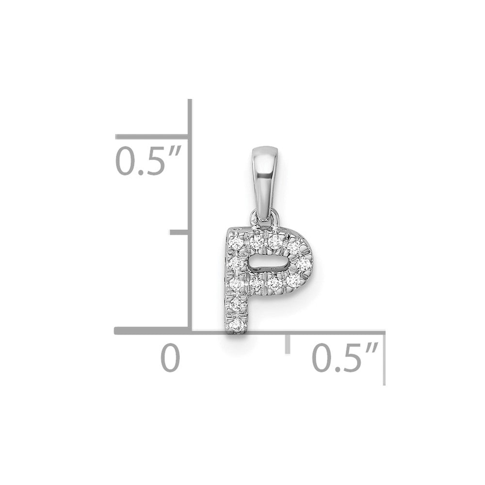 Diamond Letter P Initial with Bail Pendant - WBC