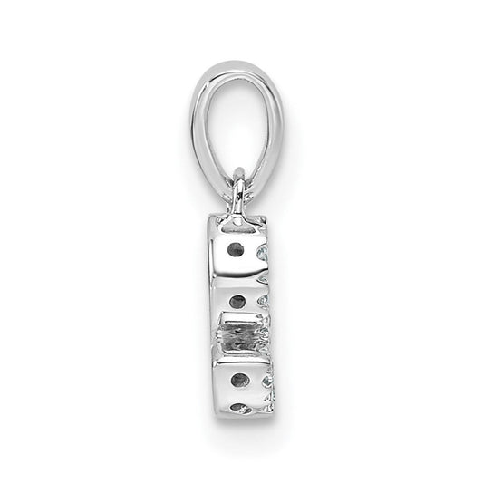 14K White Gold Diamond Letter S Initial with Bail Pendant, 6mm