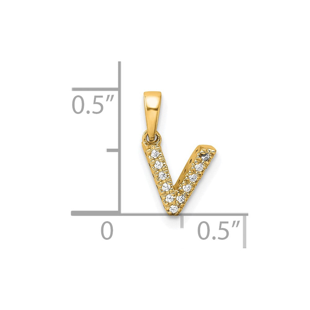 Diamond Letter V Initial with Bail Pendant - WBC