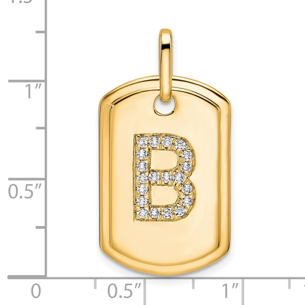 Diamond Initial B Dog Tag Charm - WBC