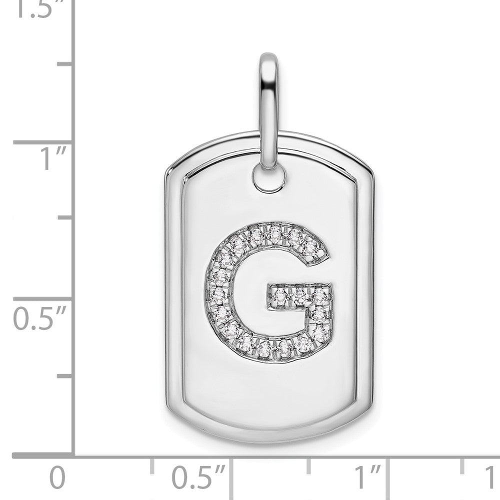 Diamond Initial G Dog Tag Charm - WBC