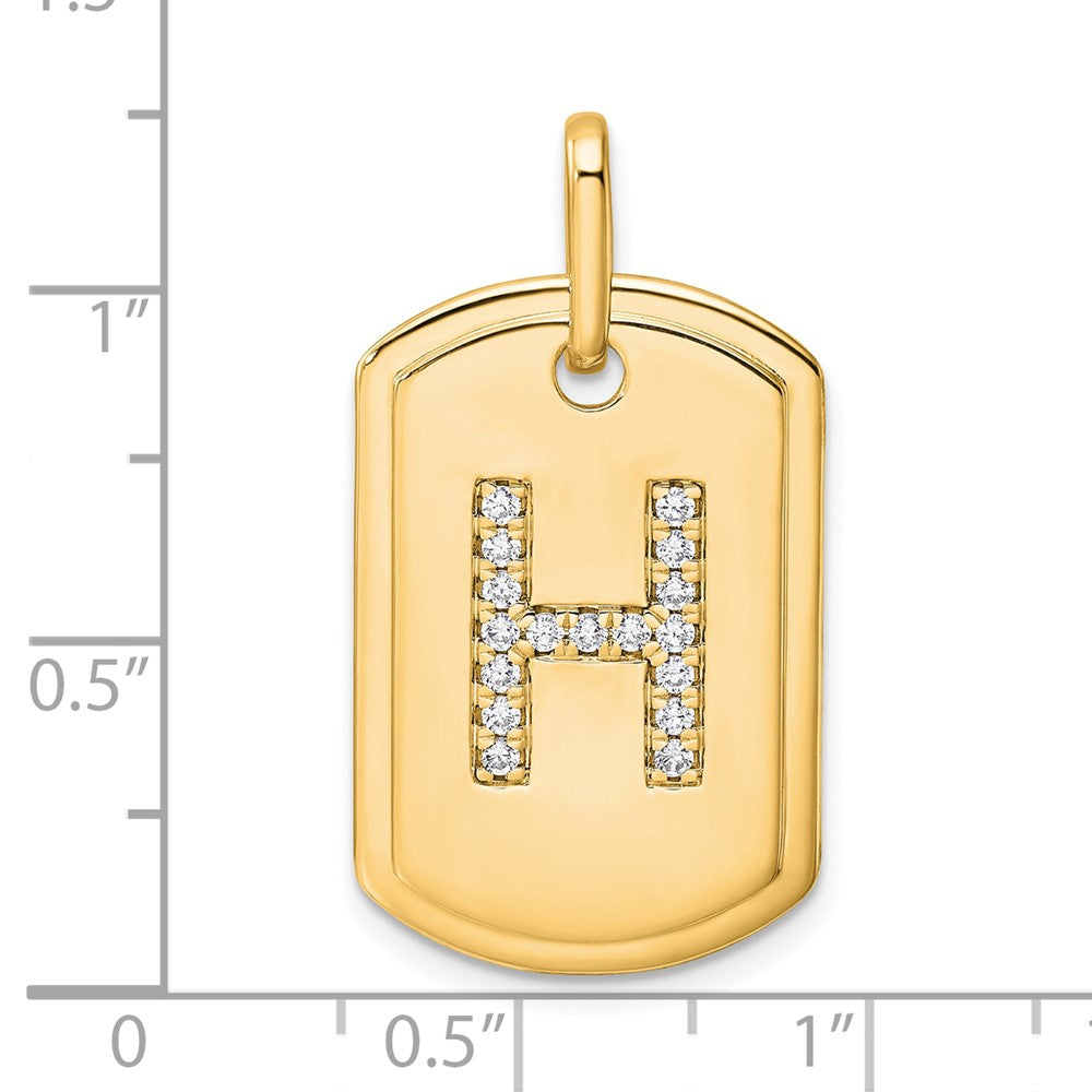 Diamond Initial H Dog Tag Charm - WBC