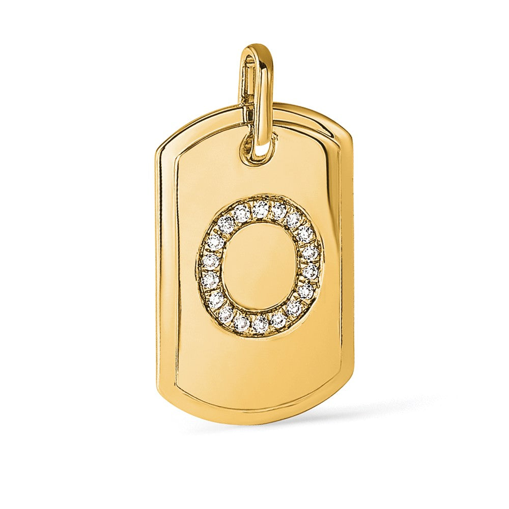 Diamond Initial O Dog Tag Charm - WBC