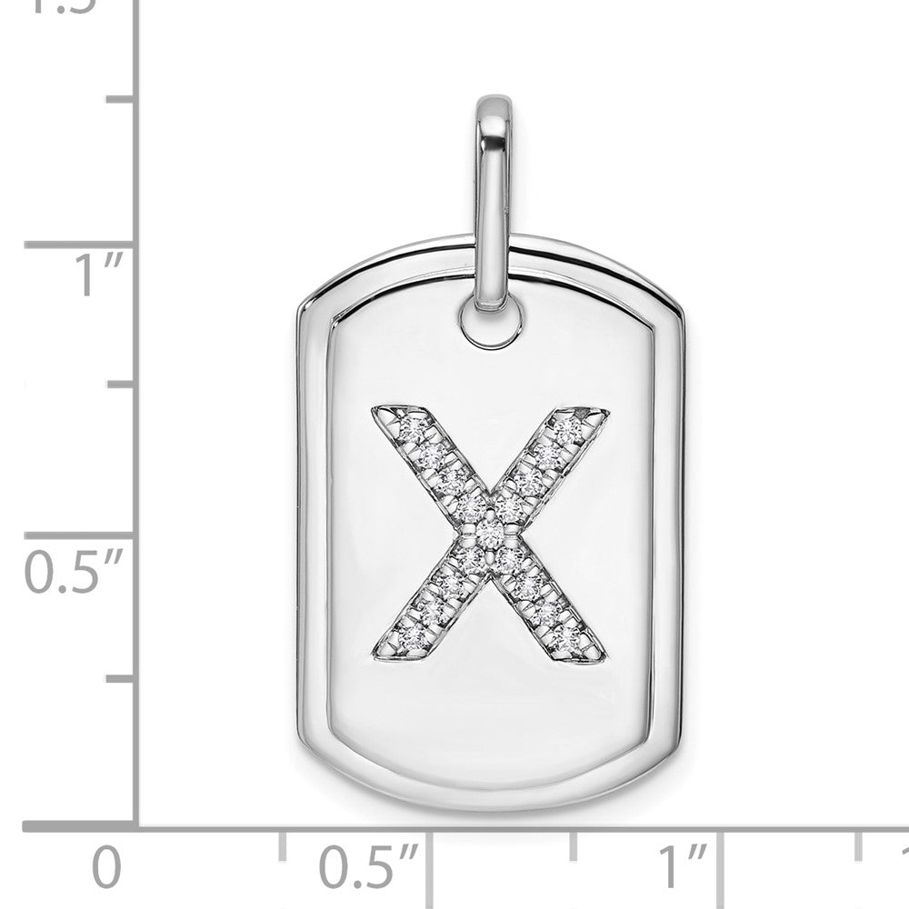 Diamond Initial X Dog Tag Charm - WBC